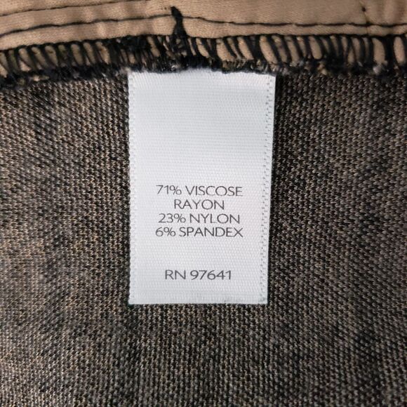 J Jill Ponte Pants Womens L Brown Houndstooth Slim Leg Stretch 35x29 Classiccore - Picture 7 of 9